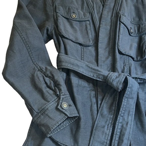 {EUC Free People In Our Nature Washed Black Tie Waist Cargo Jacket Medium} - Picture 8 of 13